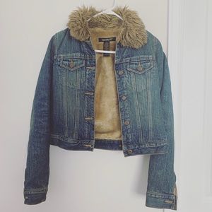 Vintage Abercrombie & Fitch Jean Jacket with Fur
